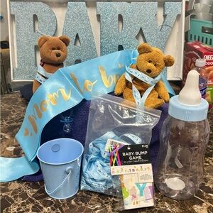 Blue and Gold Baby Shower Party Set